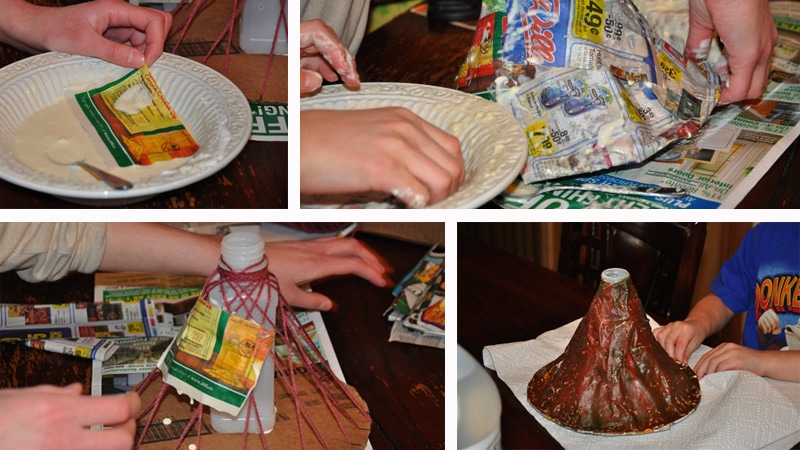 How to create a paper volcano that erupts classic volcano