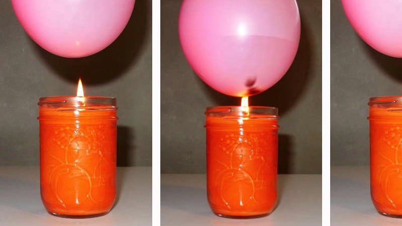 Balloon doesn't pop under flame cold fire balloon