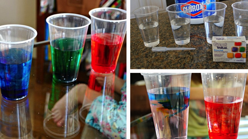 Using bleach to make colors disappear disappearing colors