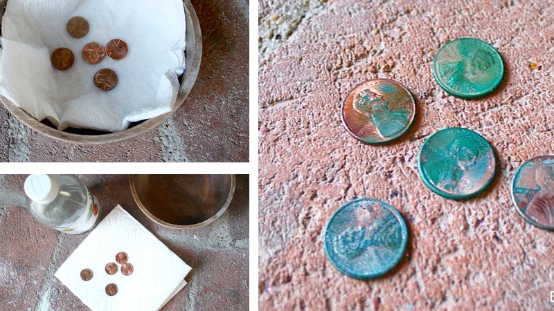 What happens when you put vinegar on pennies green pennies