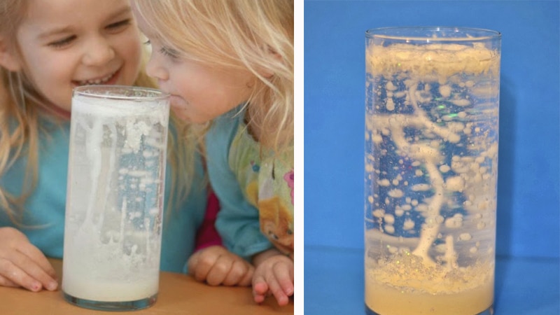 A snow storm in a glass snow storm activity