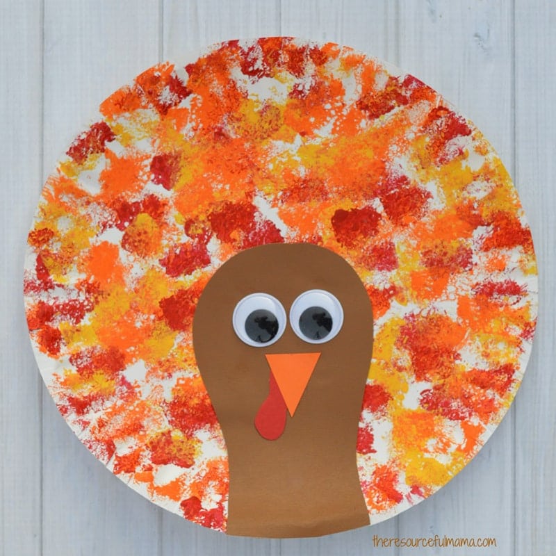 Sponge Stamps And Paper Plate Turkey