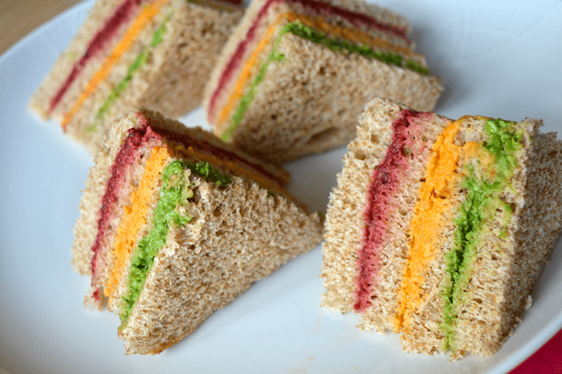 Colorful Rainbow Sandwich