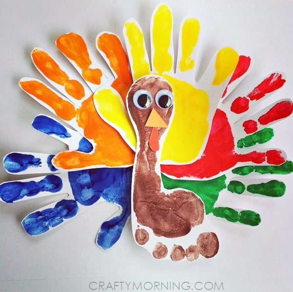 Hands Of Every Color Turkey Craft