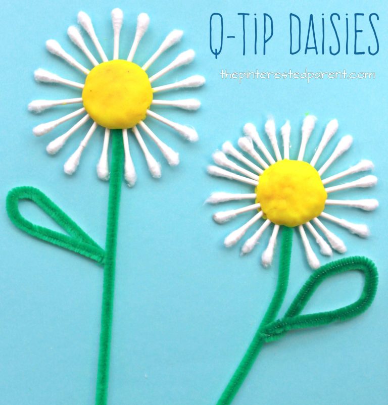 A Bouquet Of Q-Tip Daisy Crafts