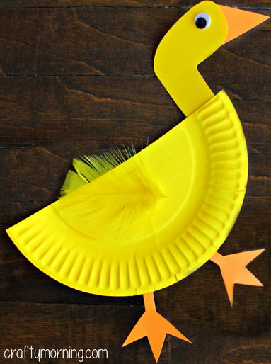 Yellow Duck From A Paper Plate