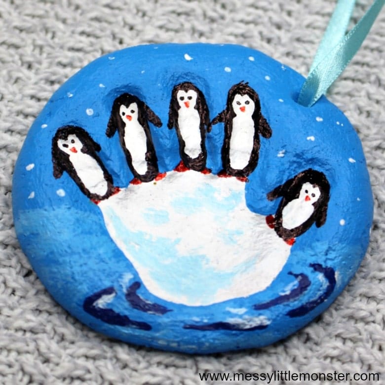 Five Little Penguins Christmas Ornament