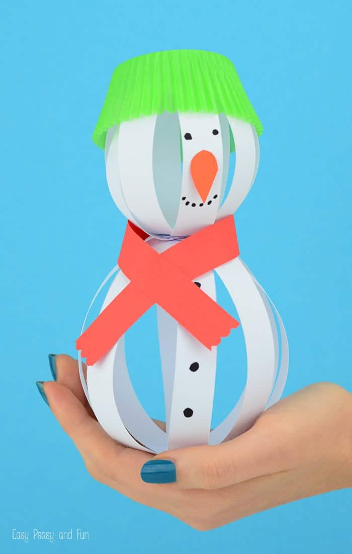 Paper Strip Snowman Craft