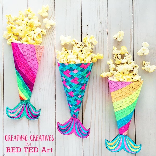 Popcorn Cup Mermaid Craft