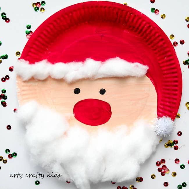 Quick And Easy Paper Plate Santa Craft