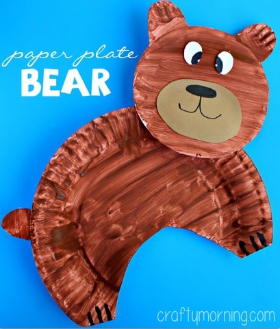 Paper Plate Jumping Bear Craft