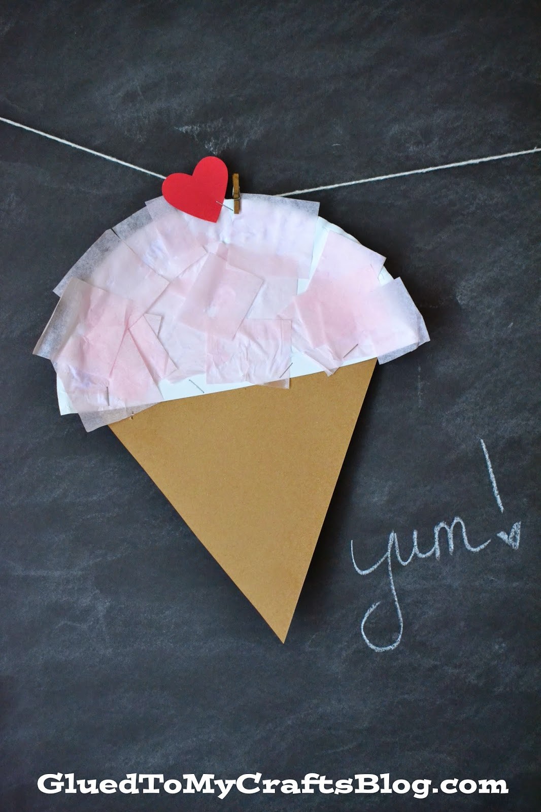 Ice Cream Cone Tissue Paper Craft