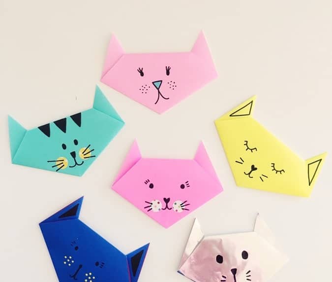Folded Paper Cat Crafts