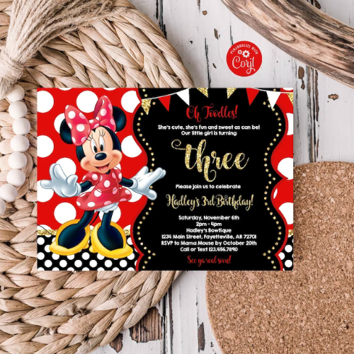 Minnie Mouse Birthday Party Invitations