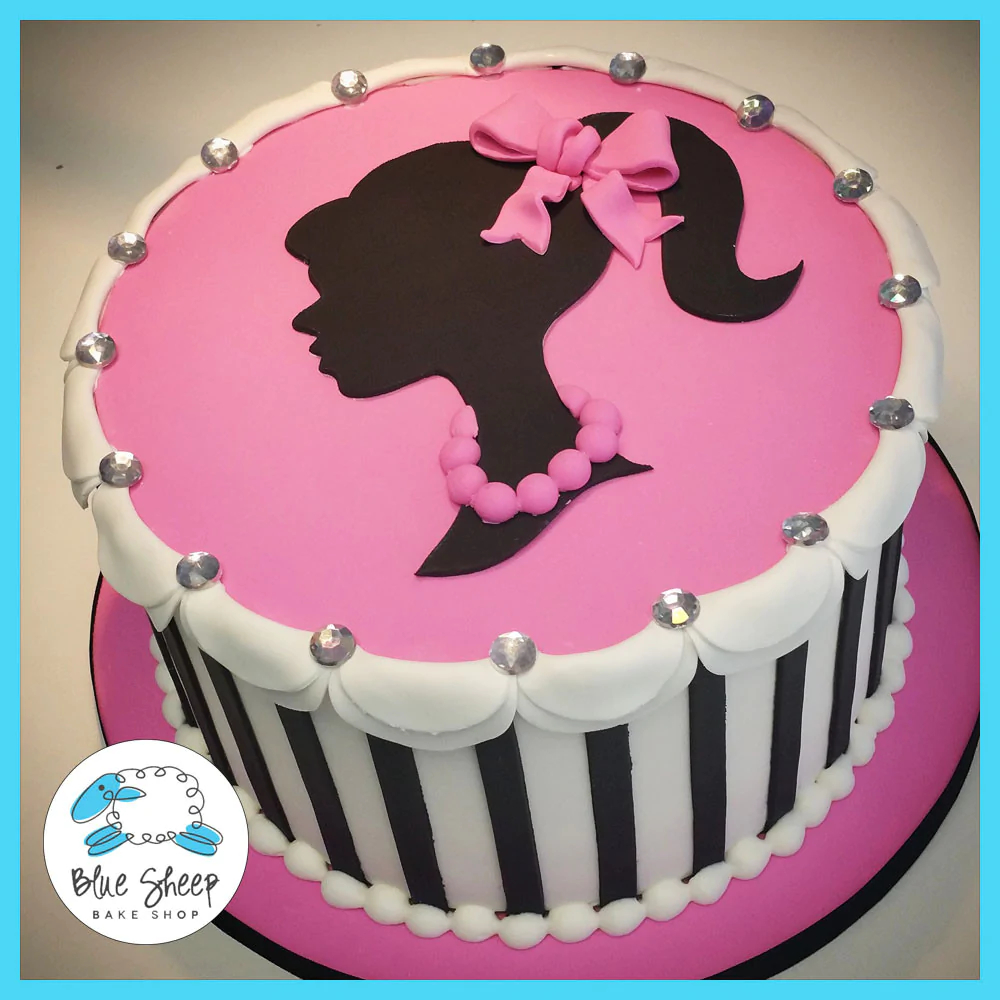 Vintage Inspired Barbie Silhouette Cake