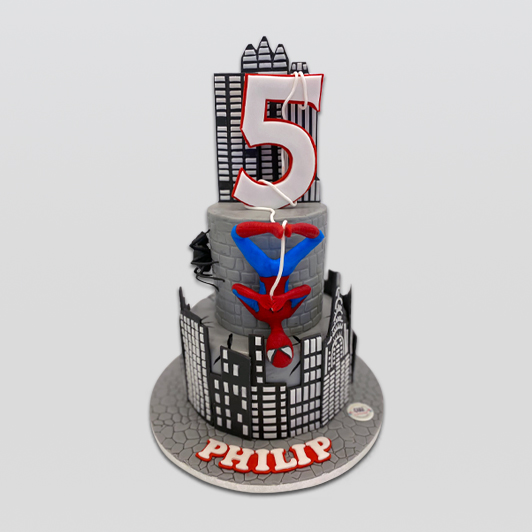 Spidey Skyline Cake