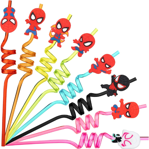 Squiggly Spiderman Straws