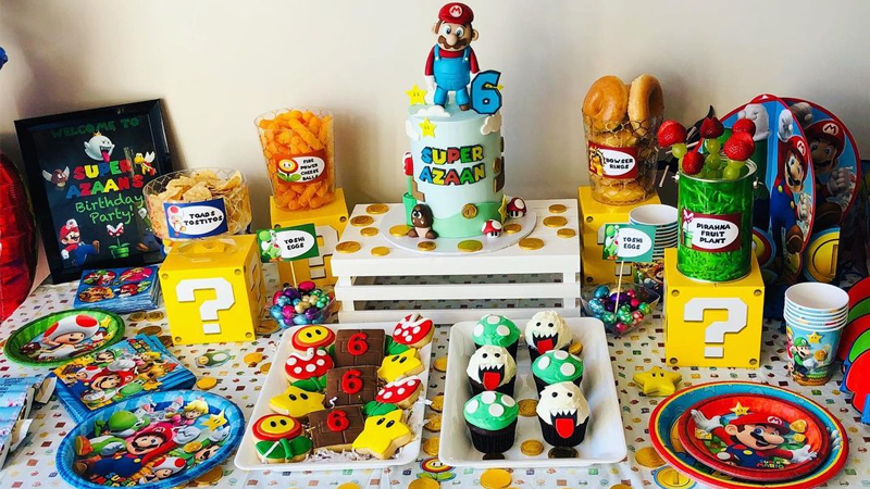 Mario Bros Birthday Party Supplies, Kids Party Favors for Boy Girl, 42pcs Mario Bros Theme Children Party Pack Decorations, Including Happy Birthday
