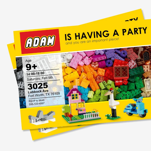 LEGO Invitations On Etsy