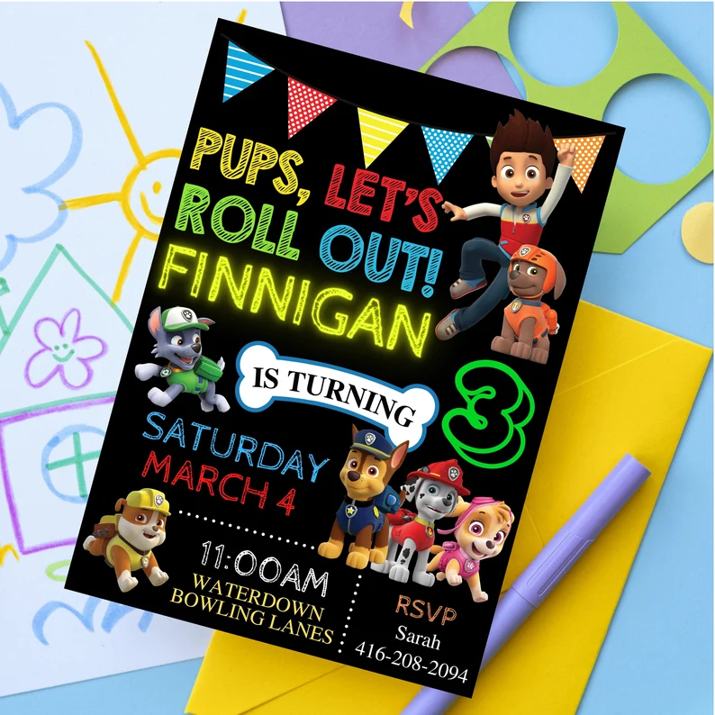 Paw Patrol Birthday Party Invitations