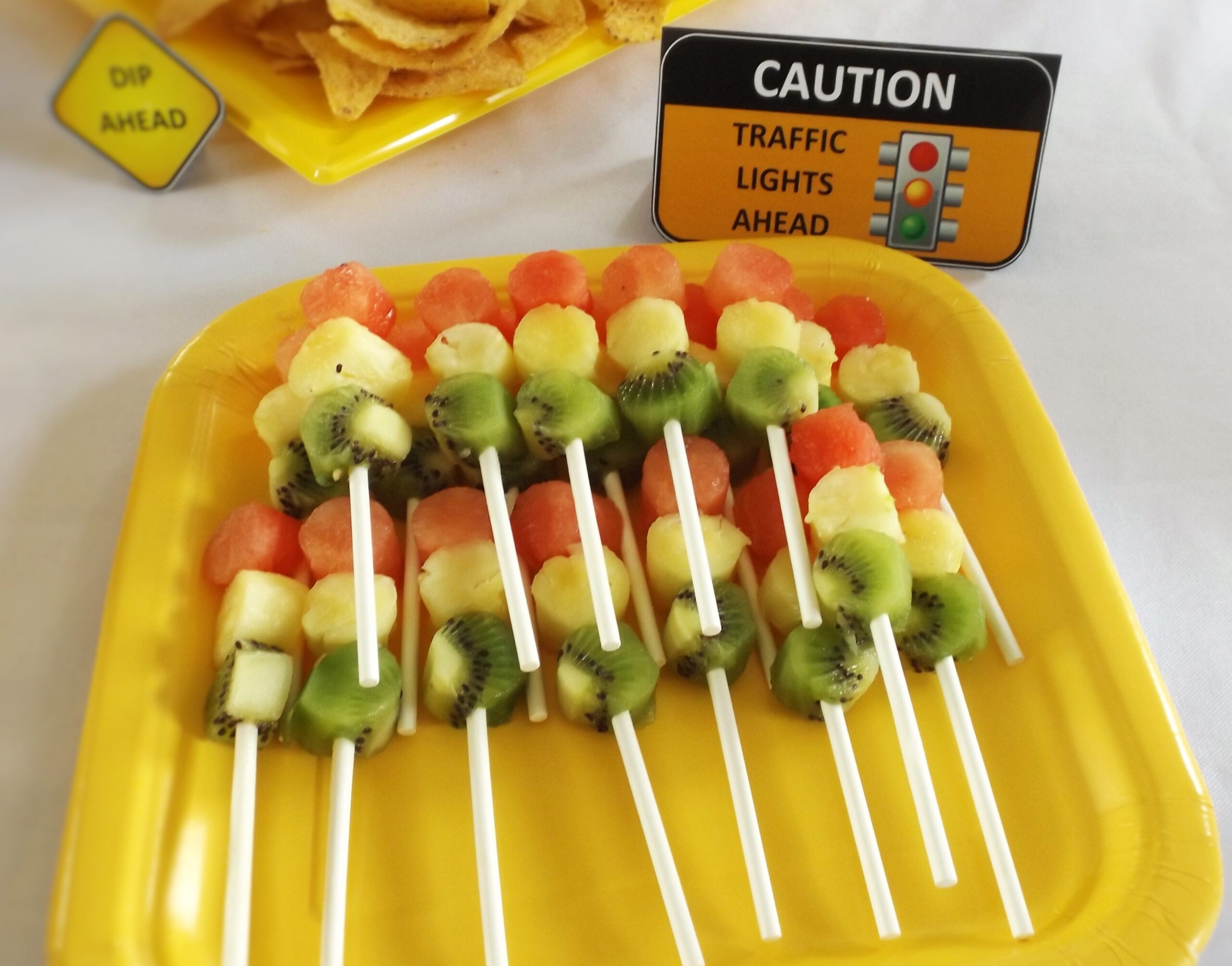 Traffic Light Fruit Kabobs