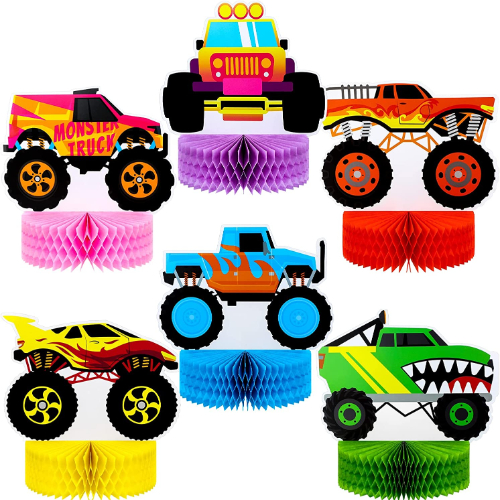 Monster Truck Honeycomb Centerpieces