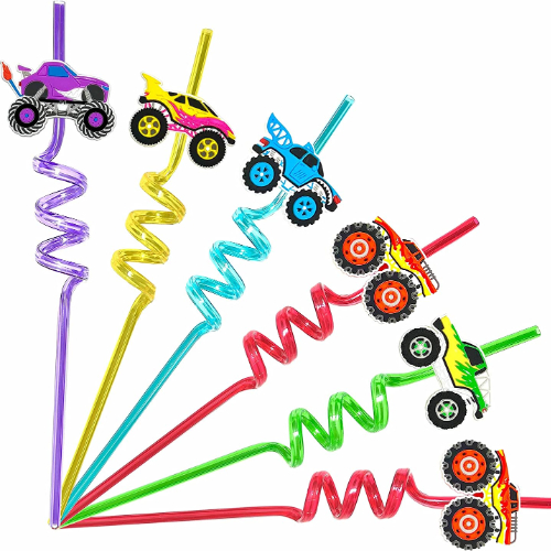 Squiggly Monster Truck Straws