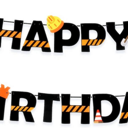 Happy Birthday Construction Banner